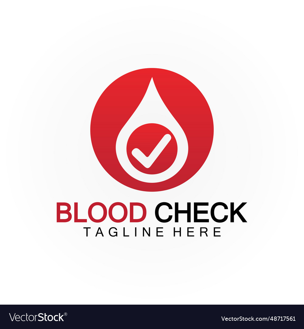 Blood drop check logo icon design template Vector Image