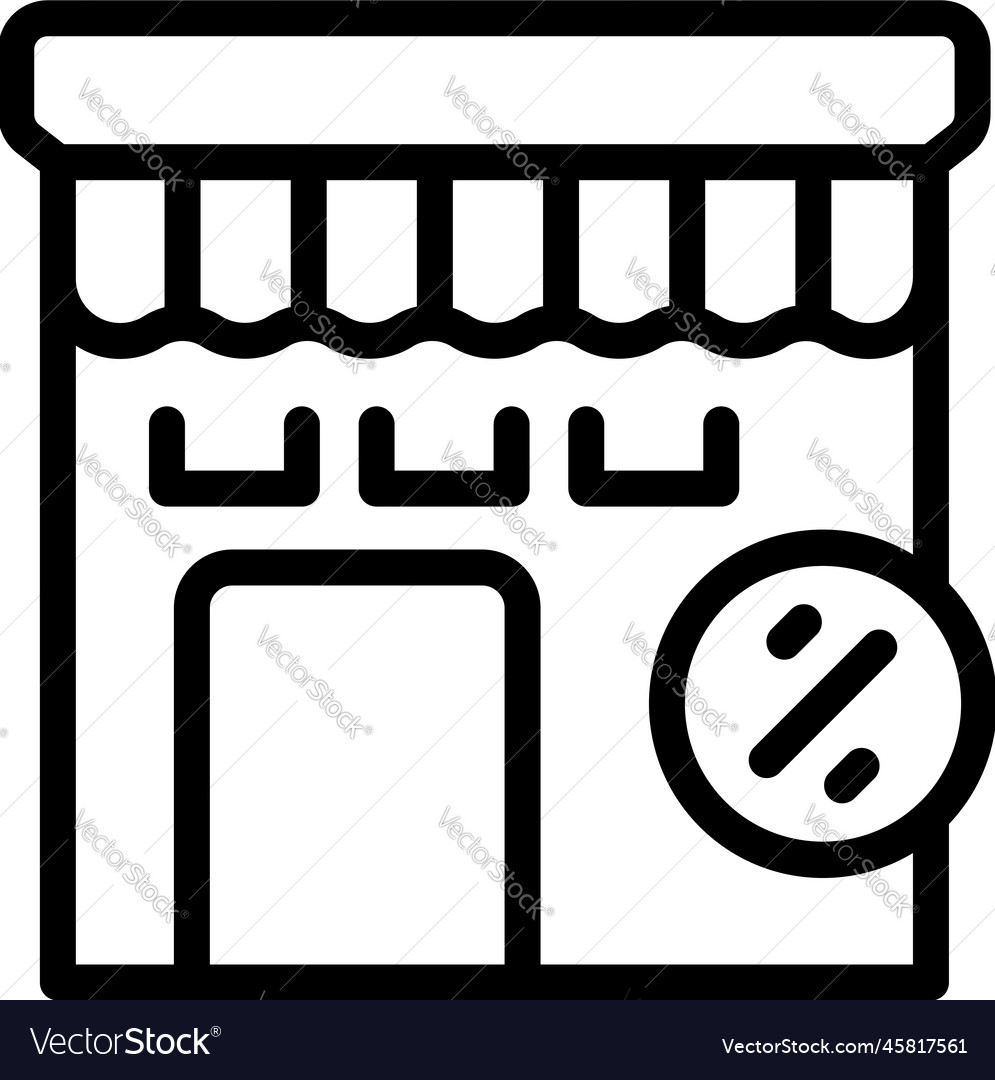 Cashback service street shop icon outline Vector Image