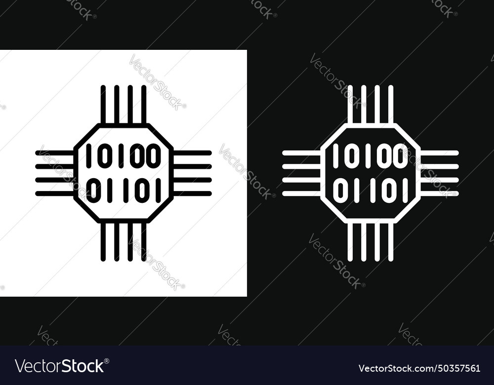 Computation icon set cloud server processor