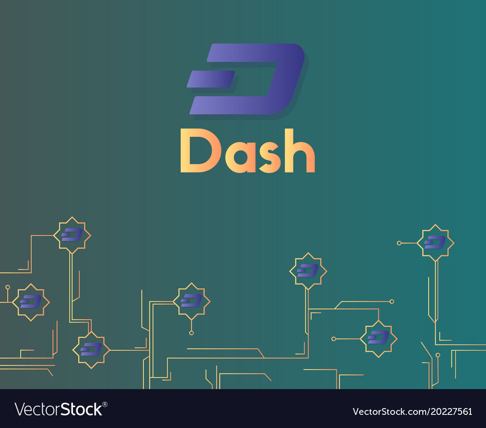 Dash blockchain technology with circuit background