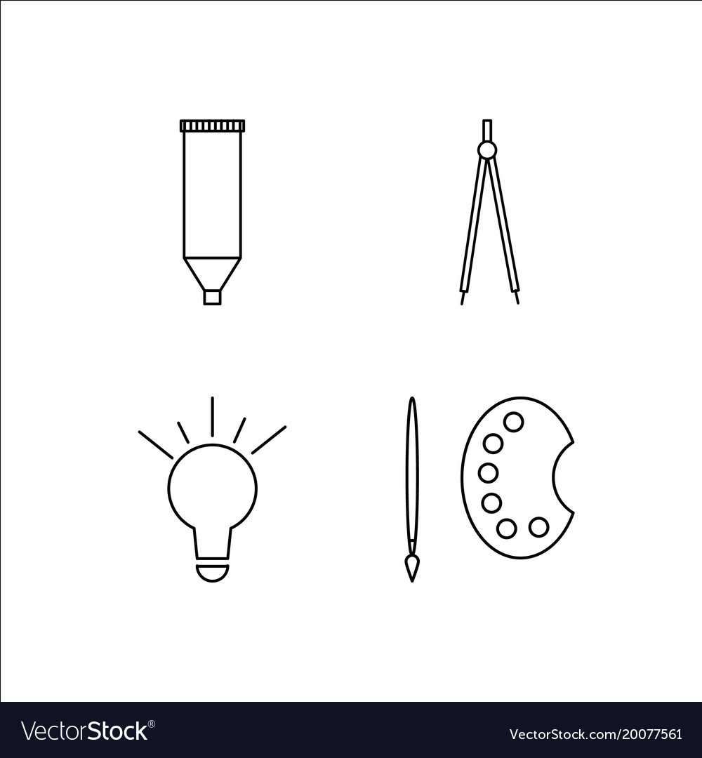 Design und Studio einfache lineare Icon-Setsimple