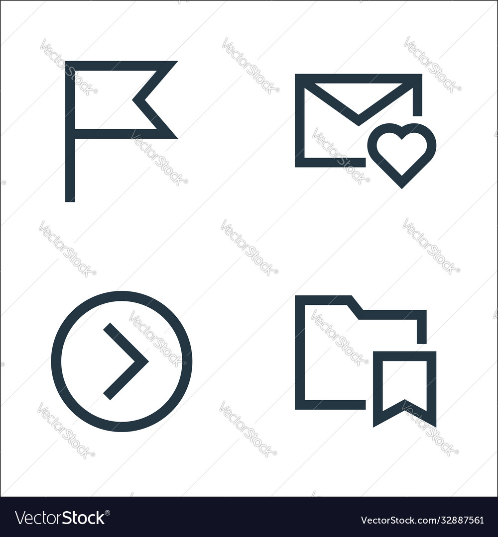 Email line icons linear set quality Vector Image Email line icons linear set quality