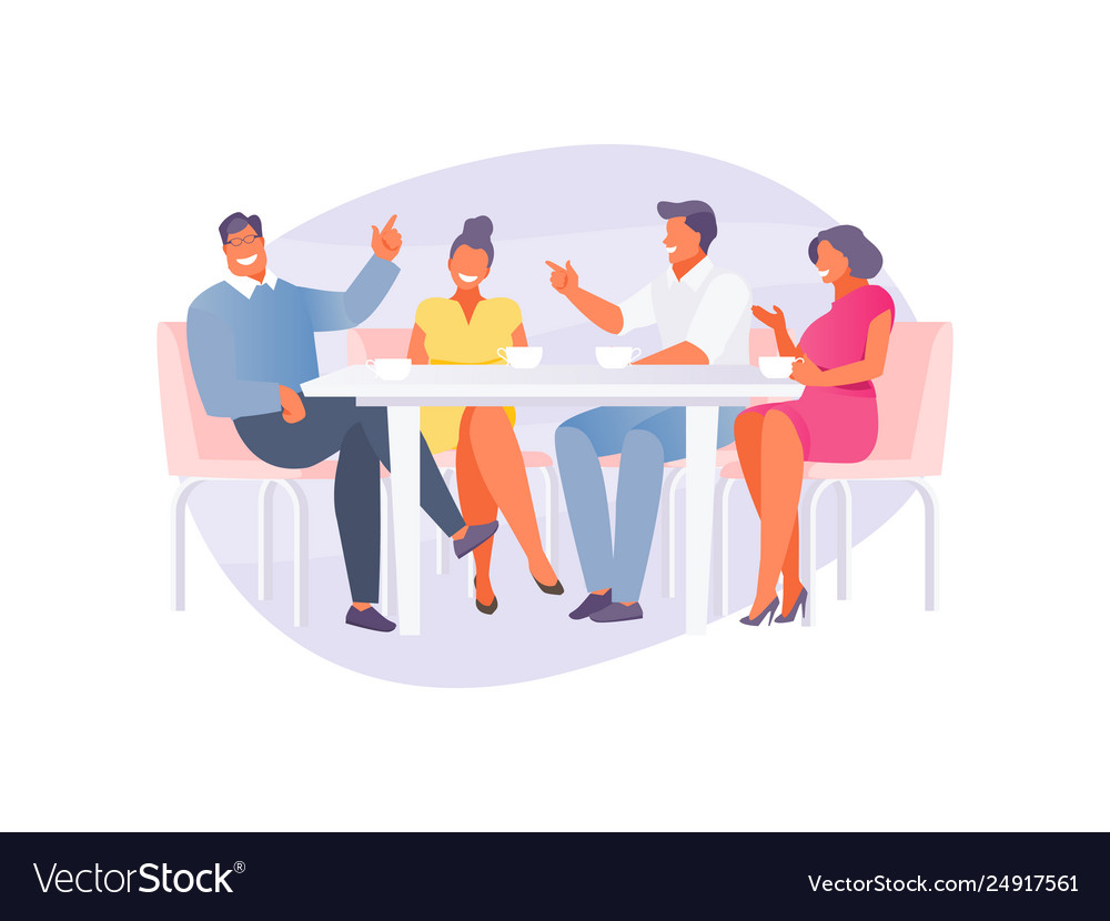 Friends in cafe Royalty Free Vector Image - VectorStock