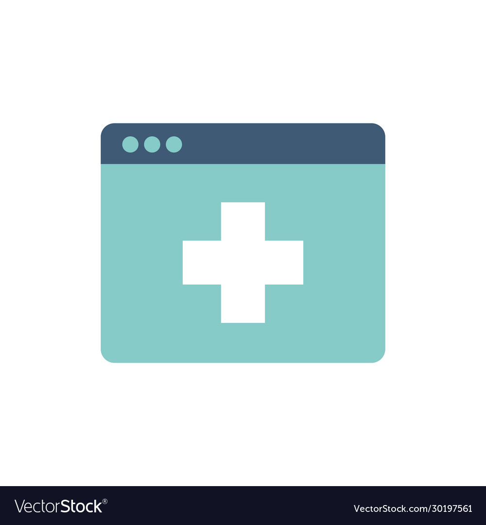 Isolated cross inside website flat style icon