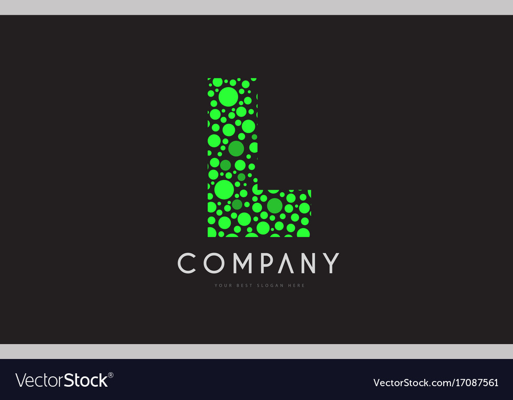 L letter bubble green logo icon design