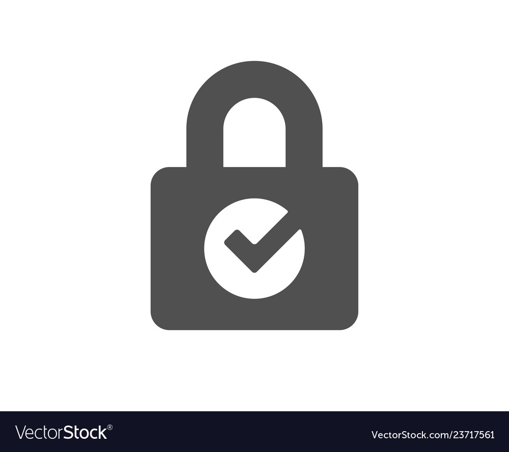 Lock with check icon private locker sign password
