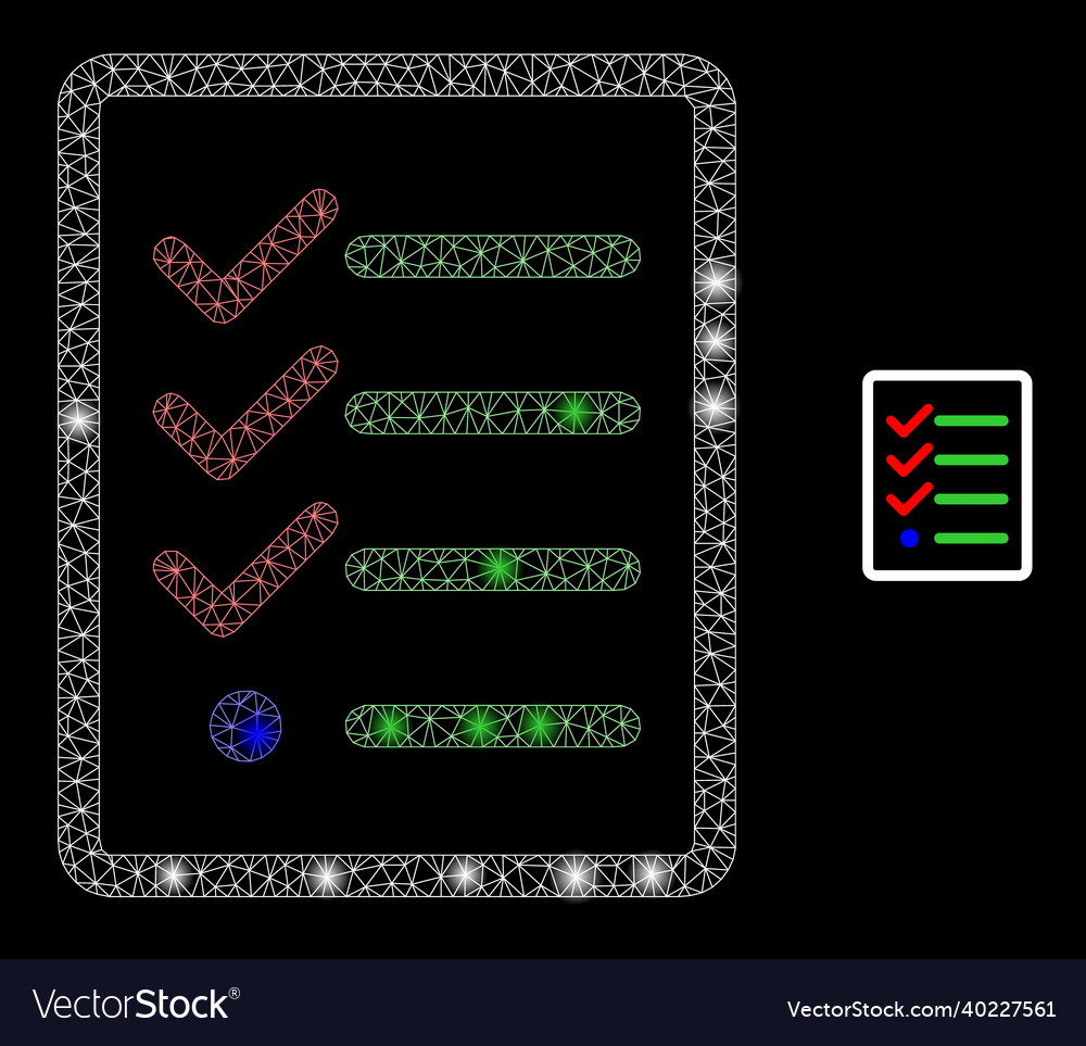 Mesh net task list page with illumitated vector image Mesh net task list page with illumitated