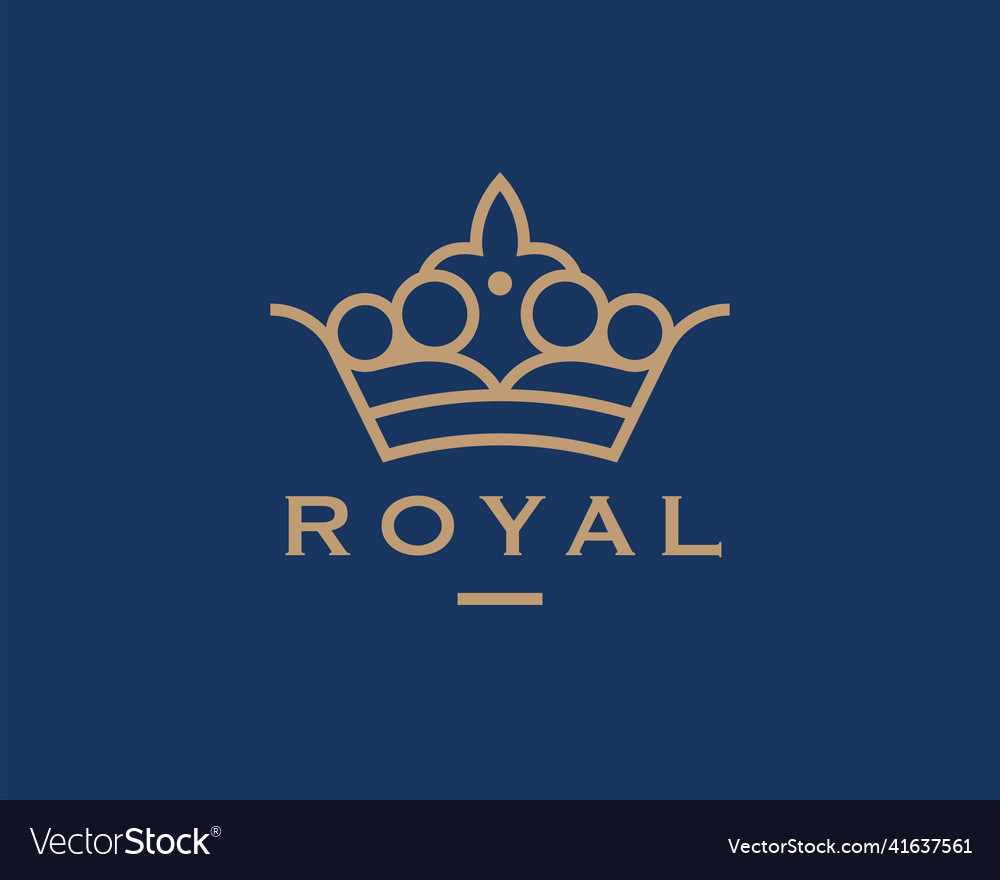 Royal Crown Logo Line Icon Royalty Free Vector Image 2194