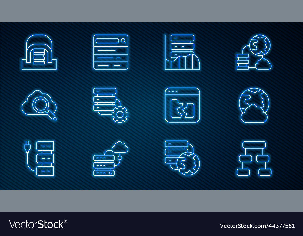 Set line hierarchy organogram chart social vector image Set line hierarchy organogram chart social