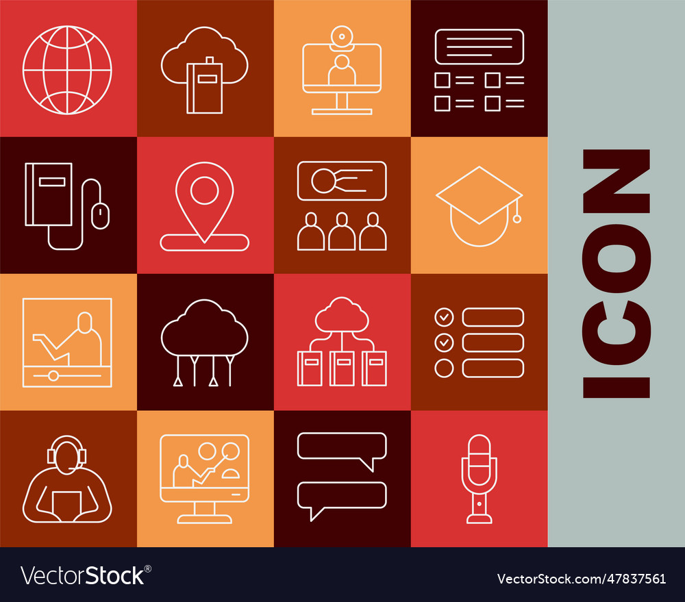 Set line microphone task list graduation cap