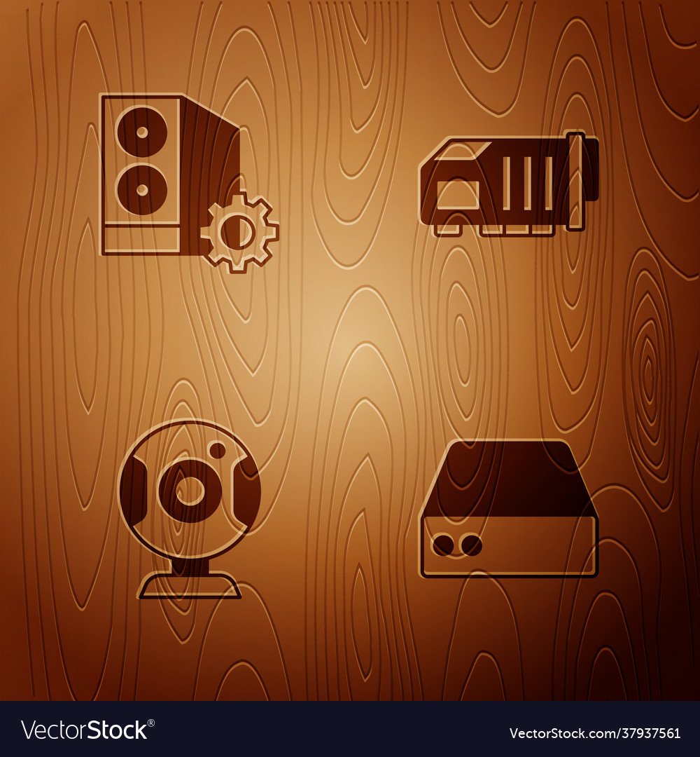 Set server data web hosting case computer vector image Set server data web hosting case computer