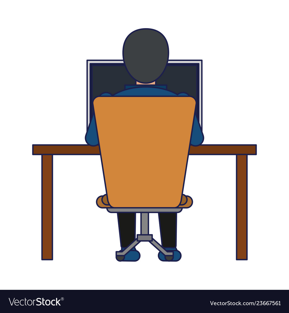 Student with computer