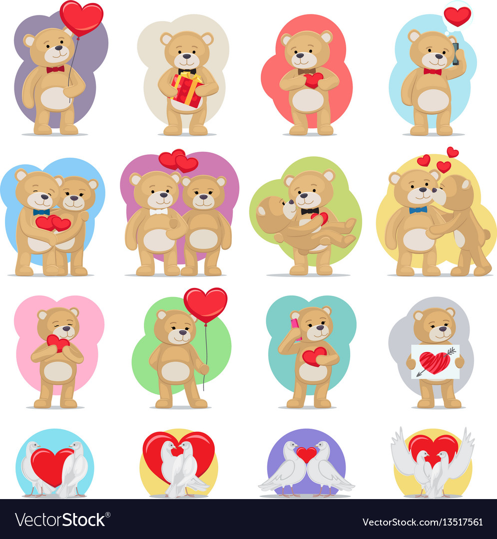 Valentinstag Teddy Bears & Doves