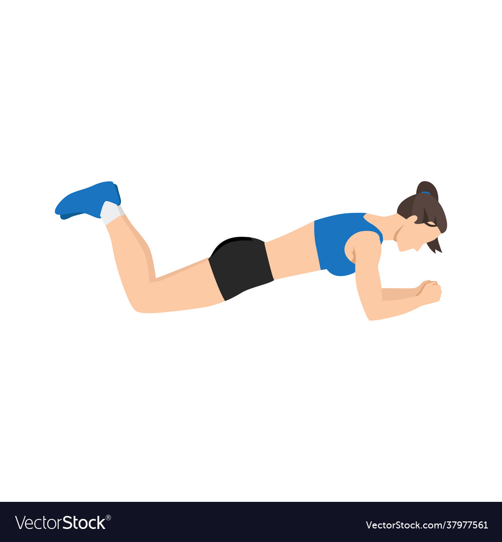 Woman doing knee plank exercise Royalty Free Vector Image