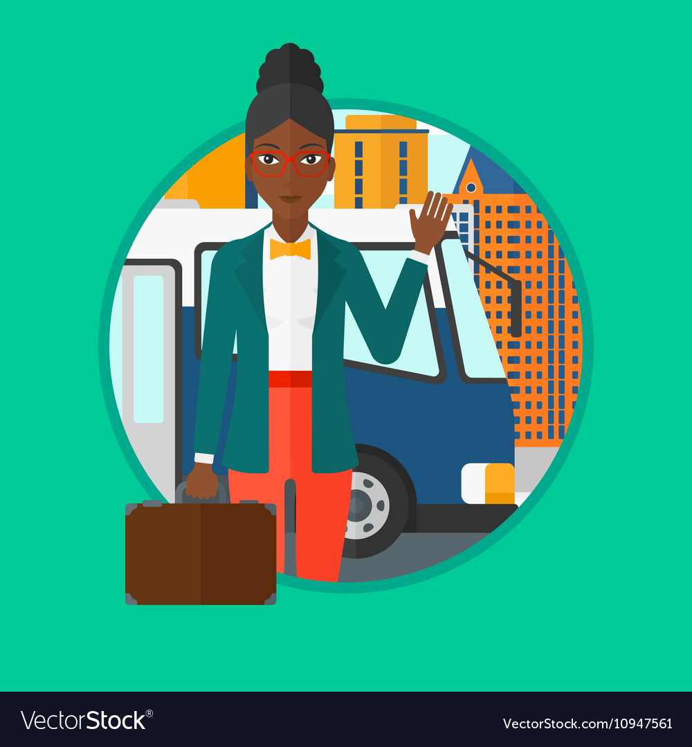 Woman travelling by bus Royalty Free Vector Image