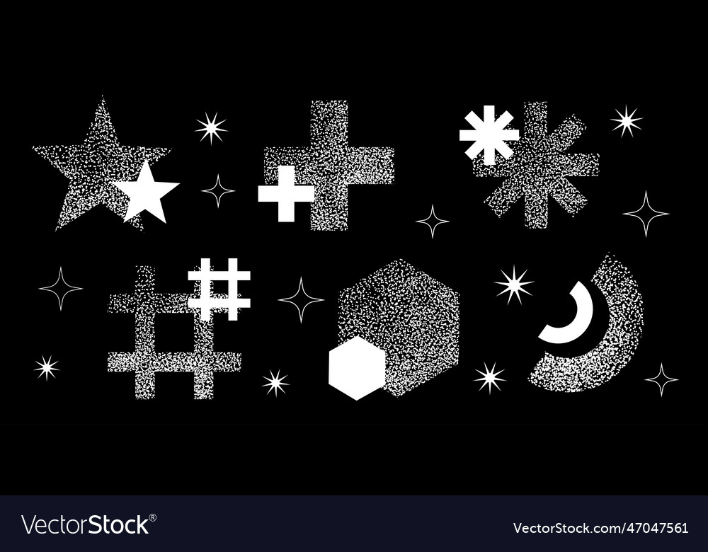 Y2k shapes with noise simple geometric vector image Y2k shapes with noise simple geometric