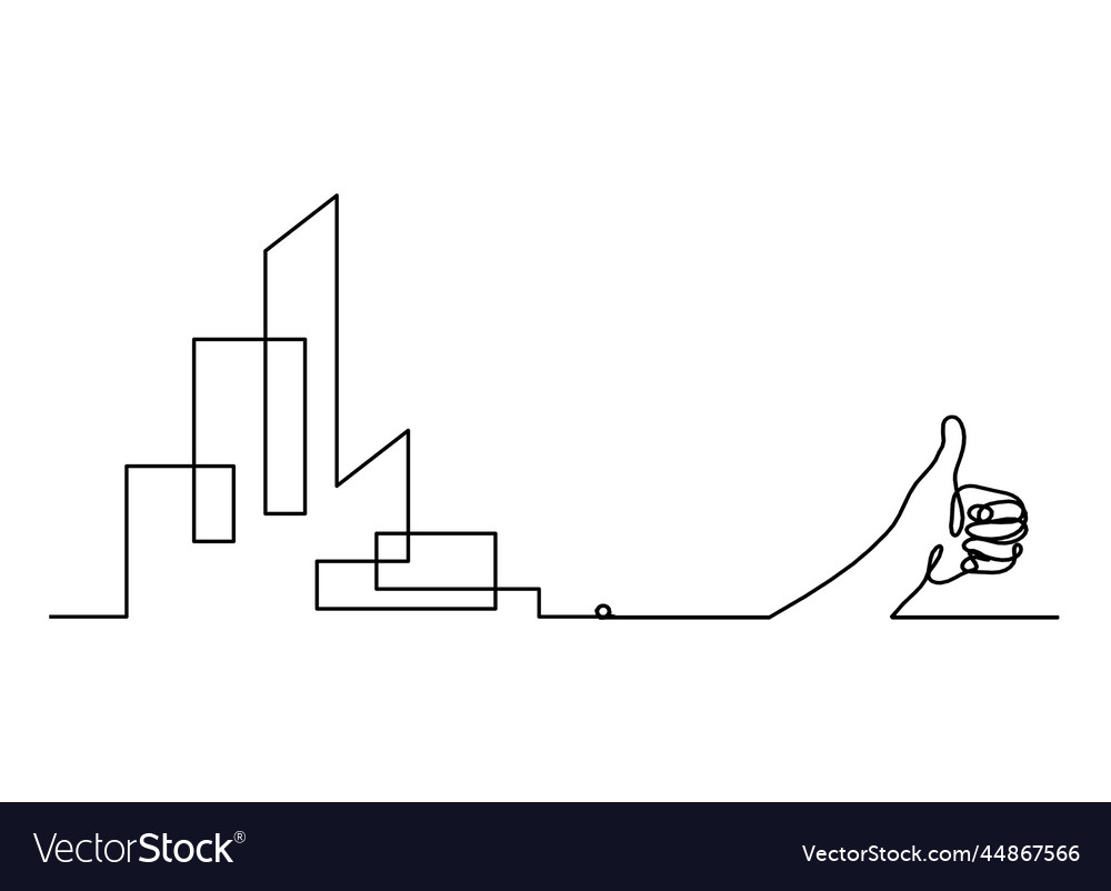 Abstract architecture with hand as continuous
