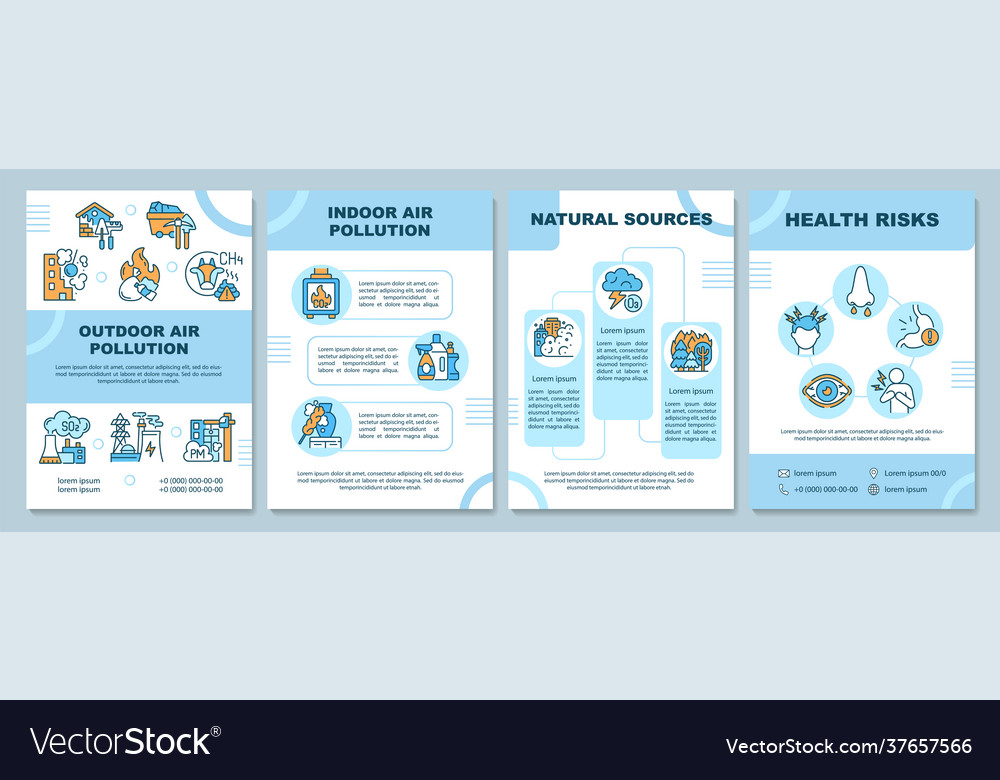 Air pollution brochure template Royalty Free Vector Image