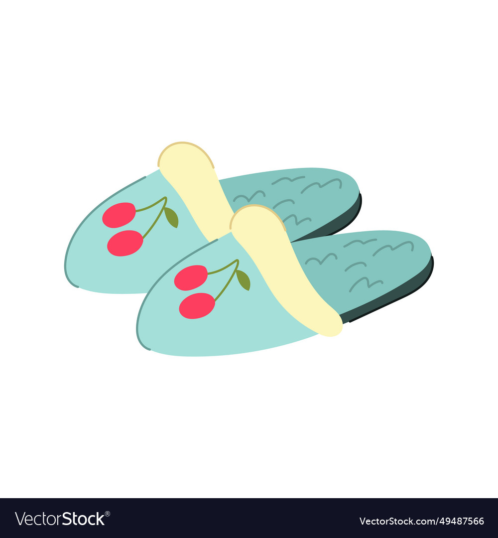Casual kid slippers cartoon vector image Casual kid slippers cartoon