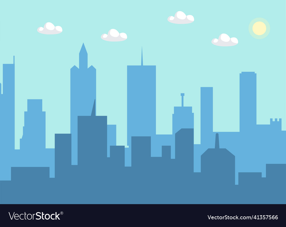 City skyline urban landscape Royalty Free Vector Image