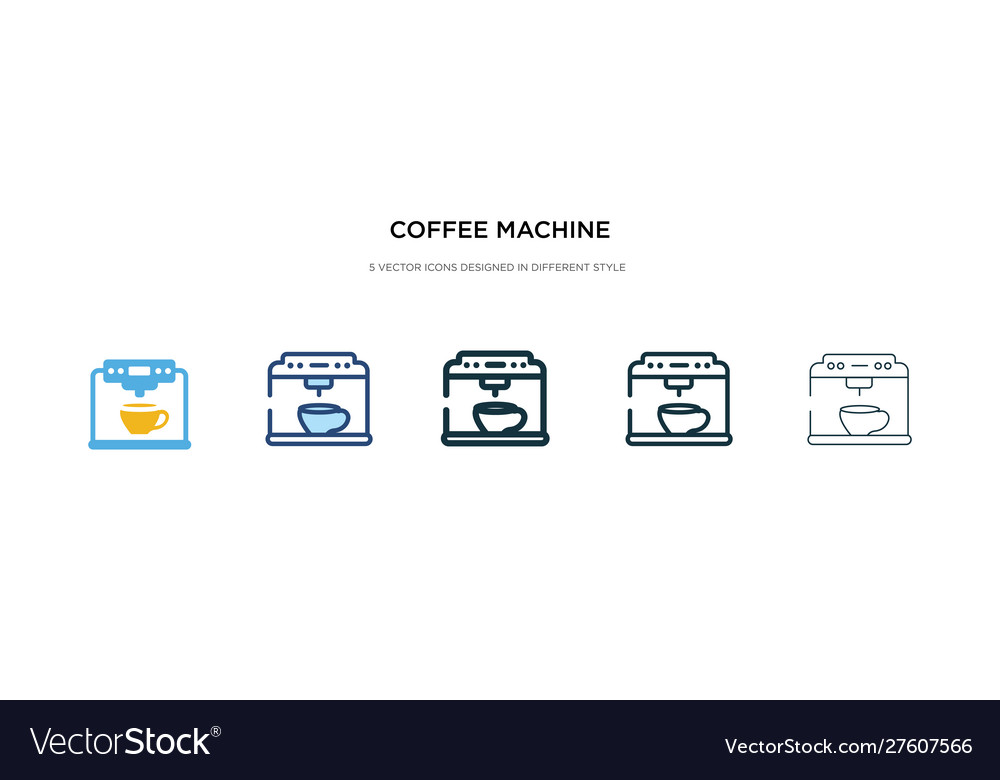 Coffee machine icon in different style two vector image Coffee machine icon in different style two