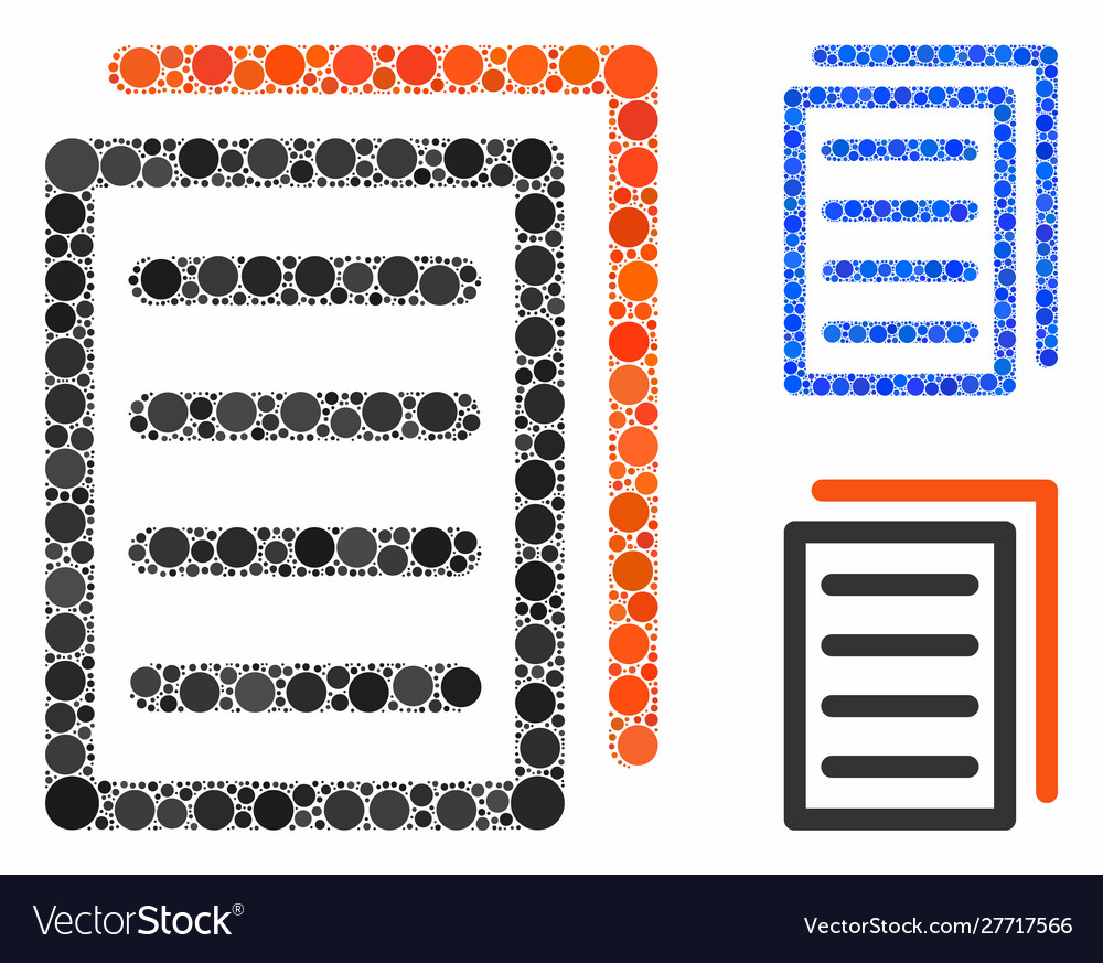 Copy document mosaic icon spheric items