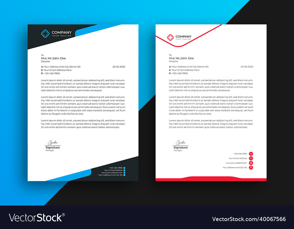 Corporate letterhead template design