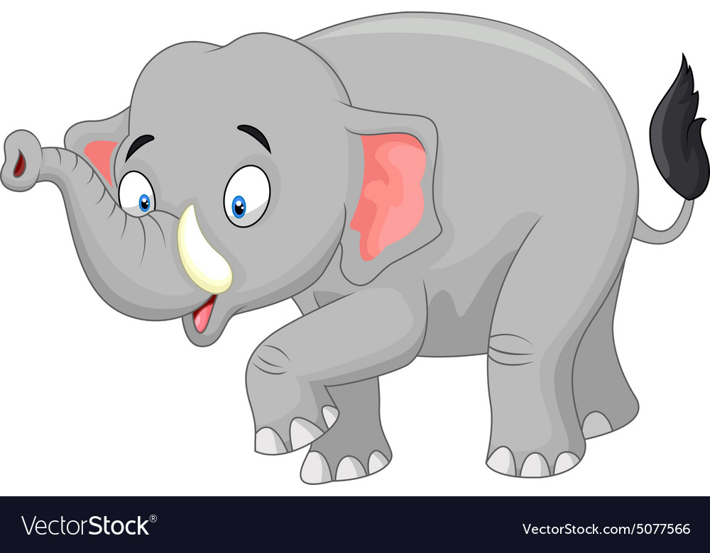 Cute cartoon elephant Royalty Free Vector Image