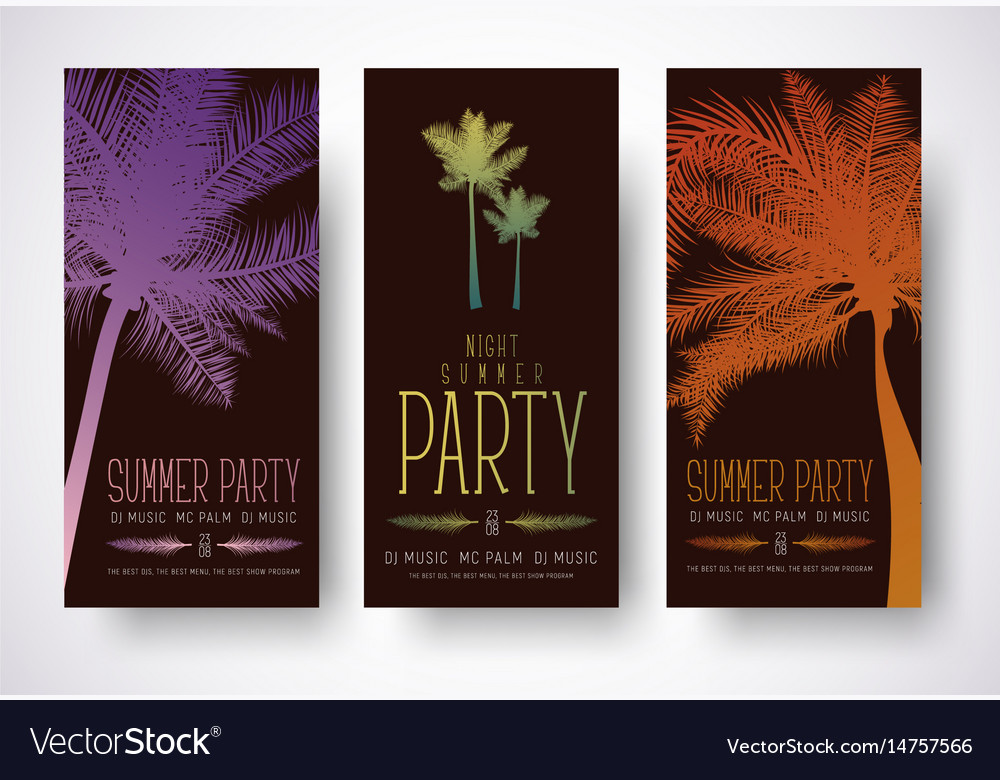 Design Of Minimalist Flyers For A Summer Party Vector Image