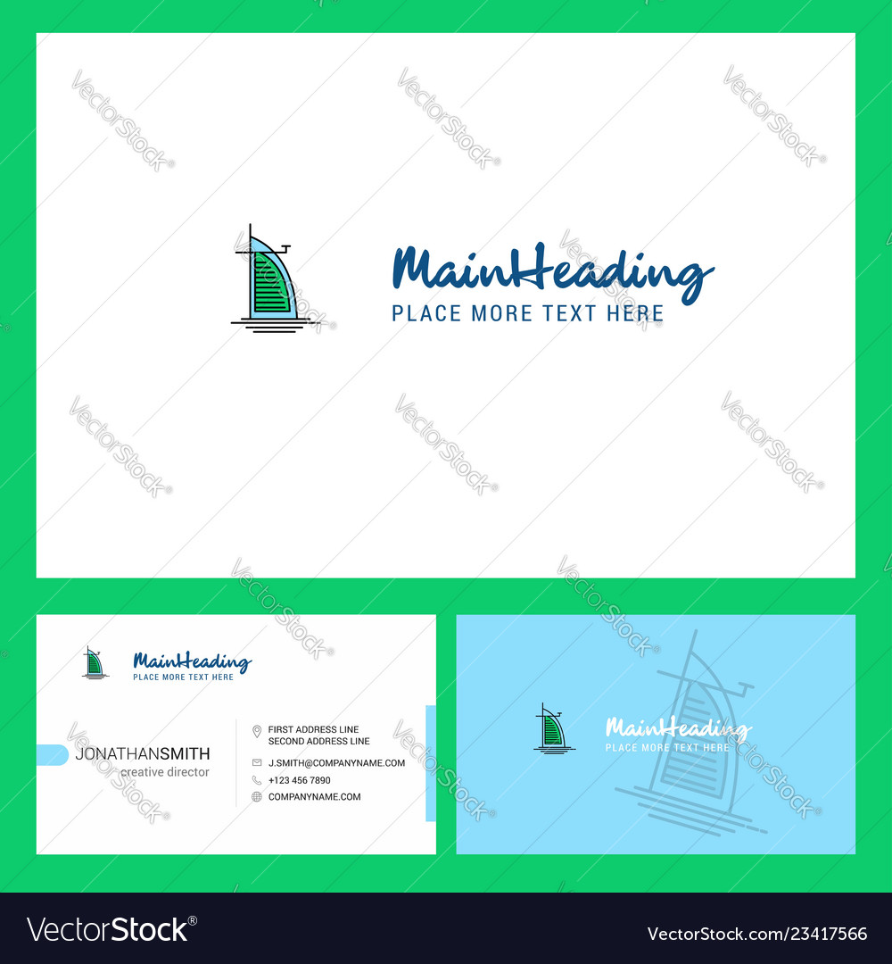 Dubai hotel logo design with tagline front Vector Image