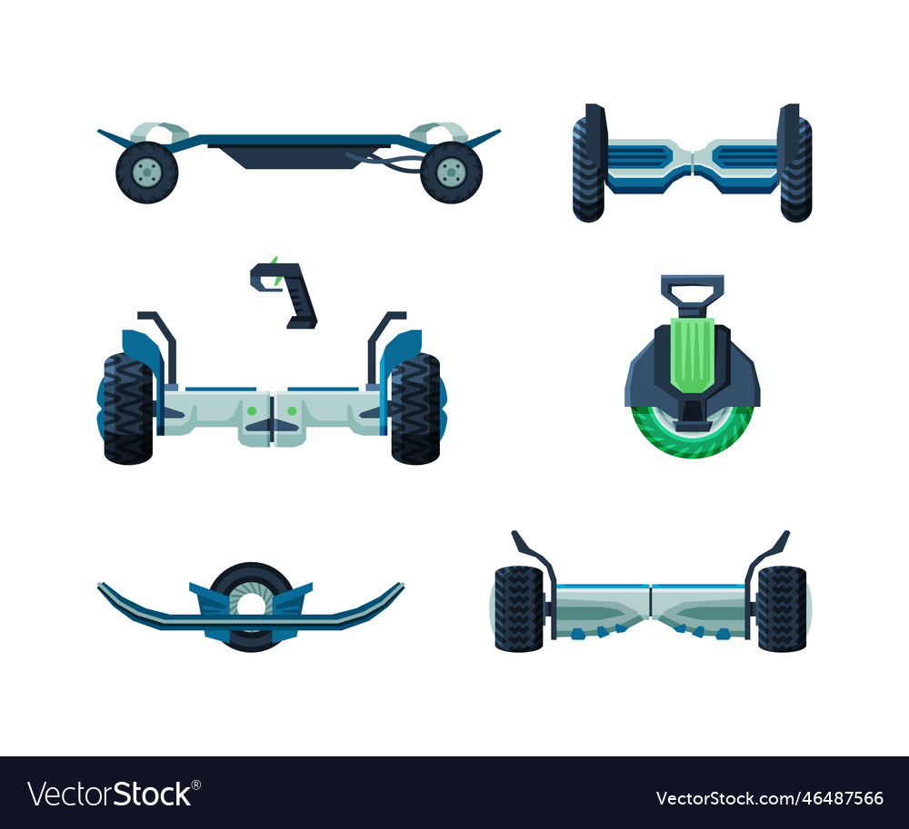 Ökofreundliche alternative Fahrzeuge modern vector image Ökofreundliche alternative Fahrzeuge modern