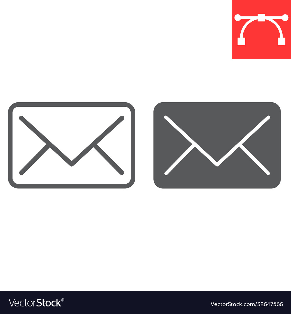 Email line and glyph icon ui button envelope vector image Email line and glyph icon ui button envelope