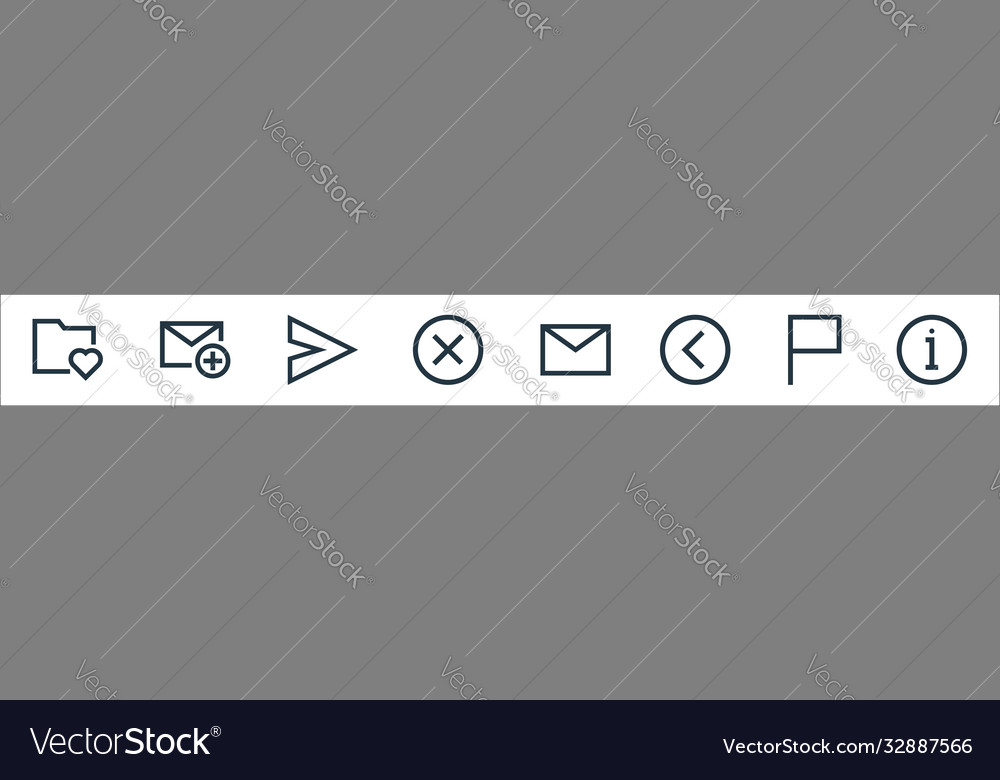 Email line icons linear set quality