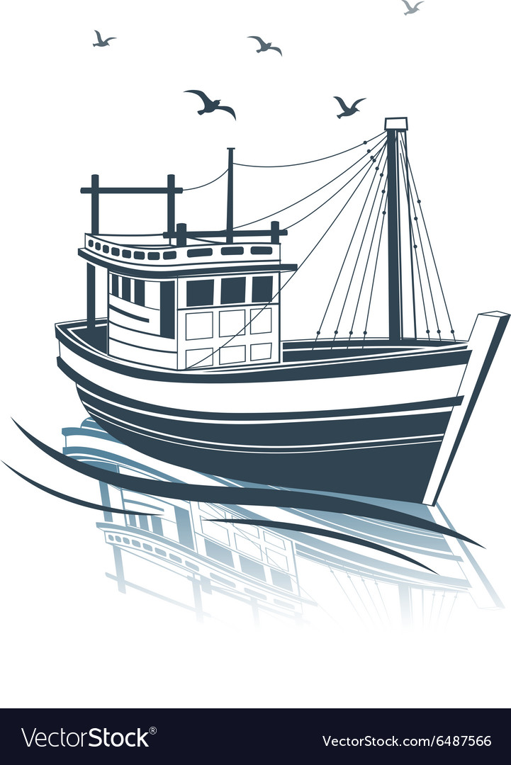 Download Fishing boat 2 Royalty Free Vector Image - VectorStock