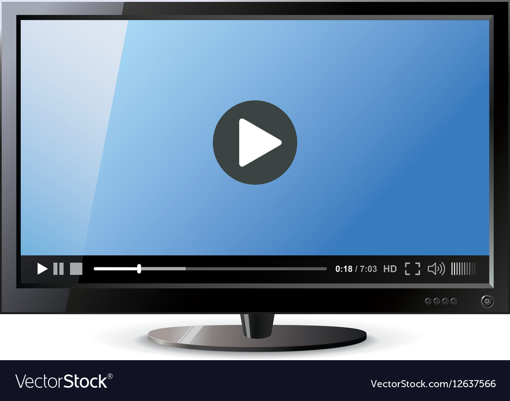 Frontal view of widescreen lcd monitor video