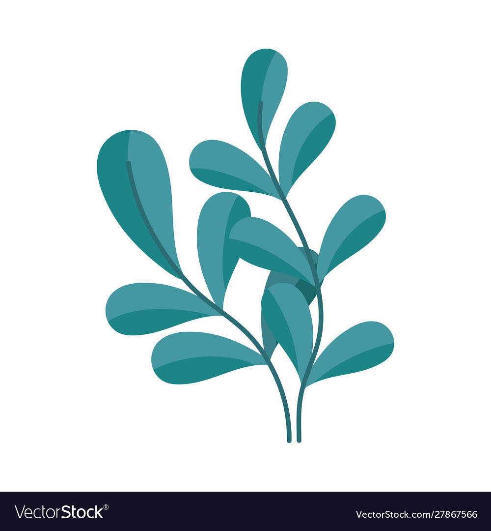 Green leaves foliage botanical icon