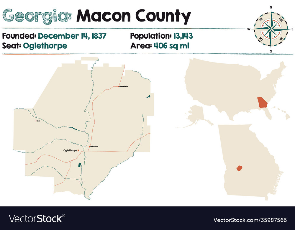 Map macon county in georgia