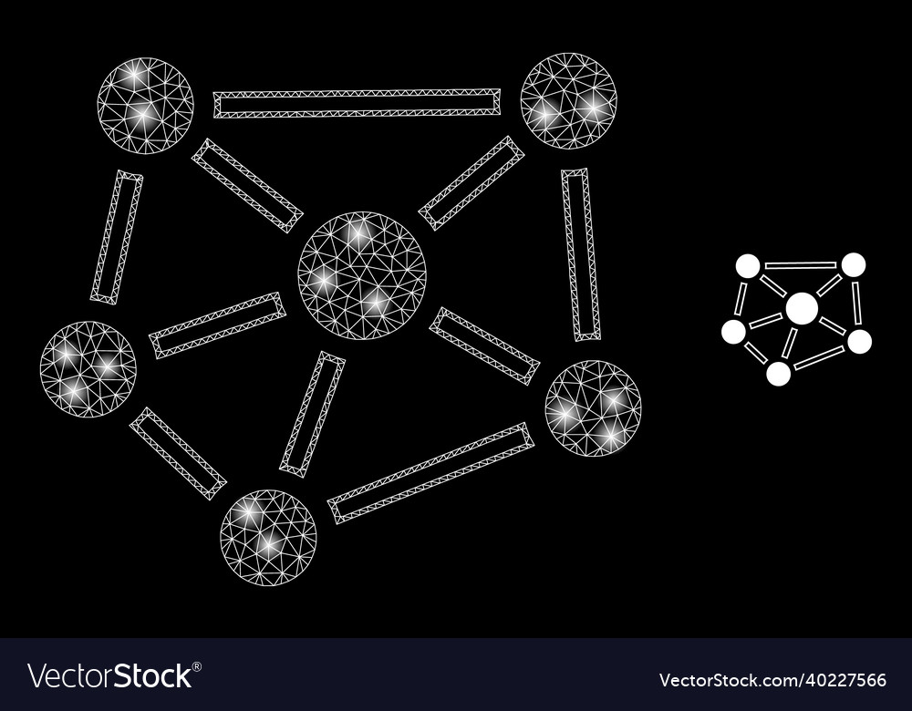 Mesh web relations with light wire frame vector image Mesh web relations with light wire frame