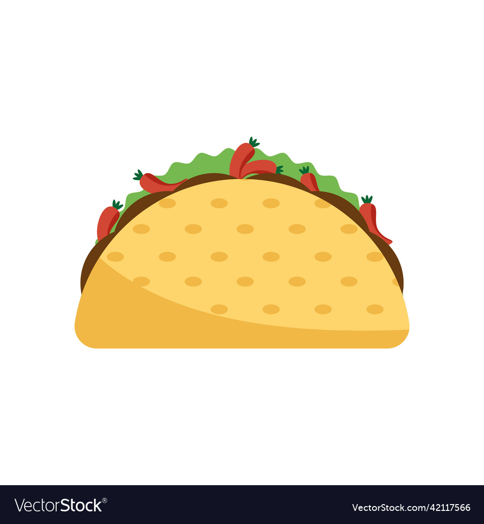 Mexican taco food Royalty Free Vector Image - VectorStock