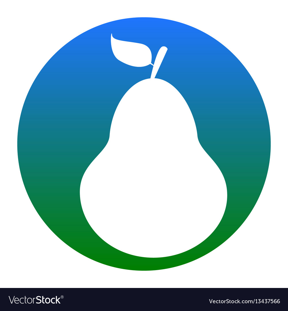 Pear sign white icon