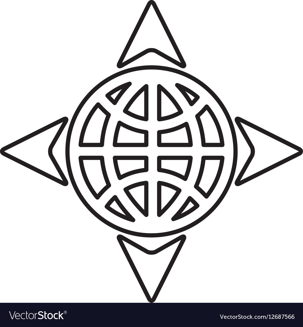 Planet with arrows icon