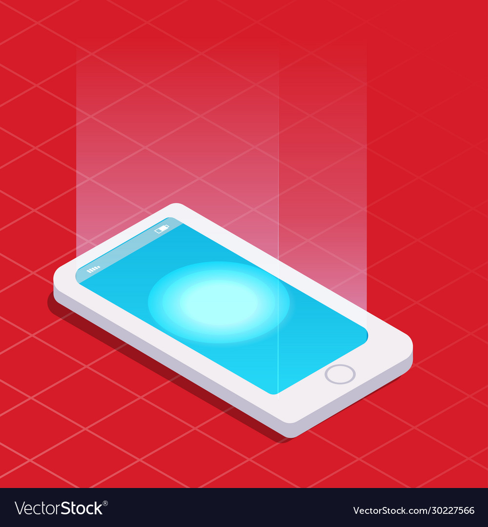 Smartphone isometry view from above icon vector image Smartphone isometry view from above icon