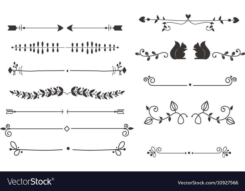 Text separators decoration set Royalty Free Vector Image