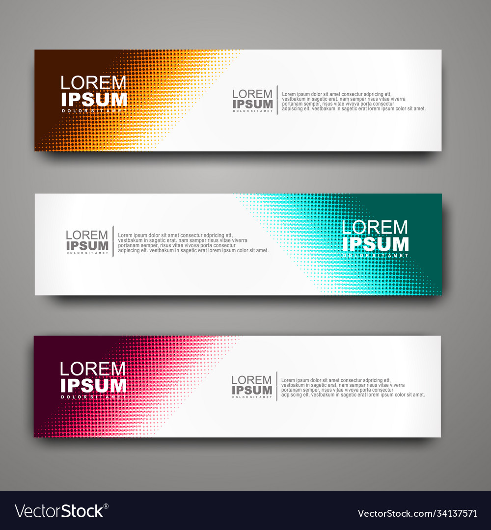 Abstract web banner design template with halftone vector image Abstract web banner design template with halftone