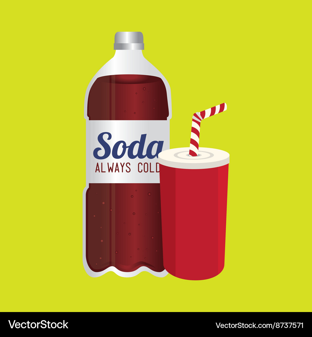 Beverage flat icon design Royalty Free Vector Image