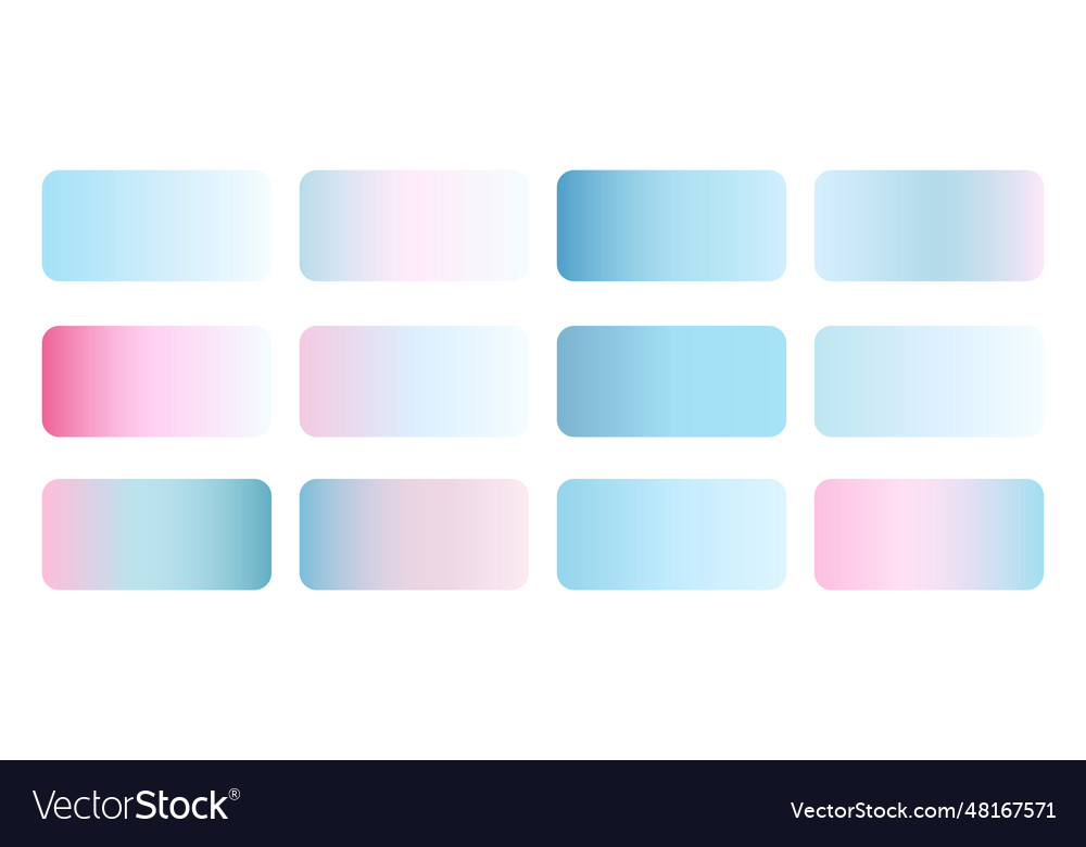 Bright blue color gradient shades collection