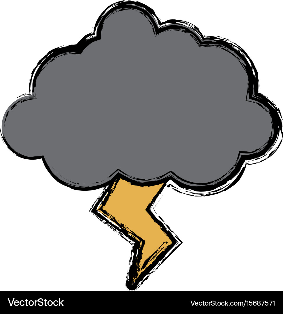 Cloud and thunder icon Royalty Free Vector Image