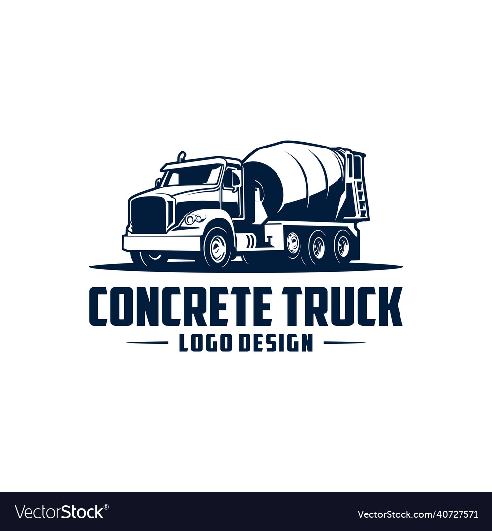 Concrete mixer truck logo Royalty Free Vector Image