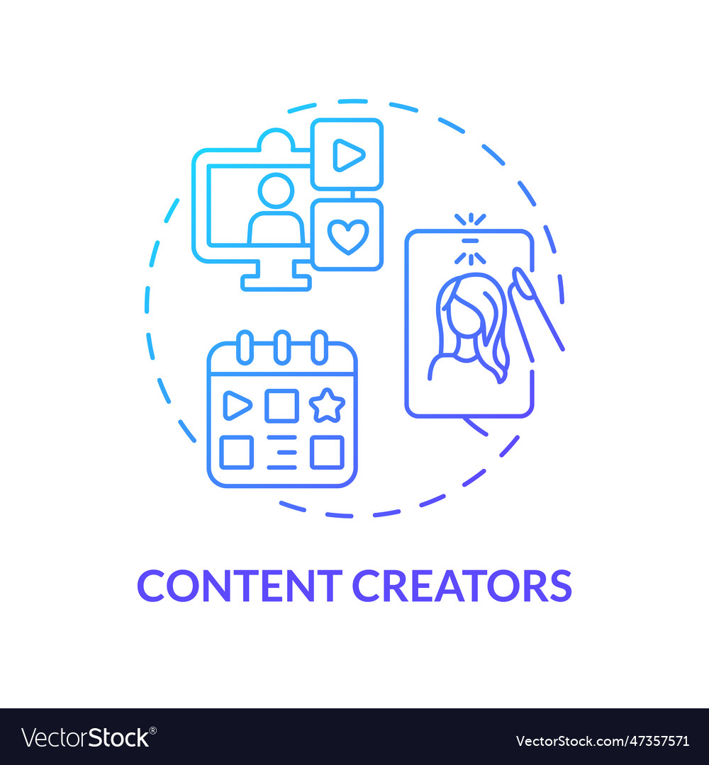 Content creators blue gradient concept icon