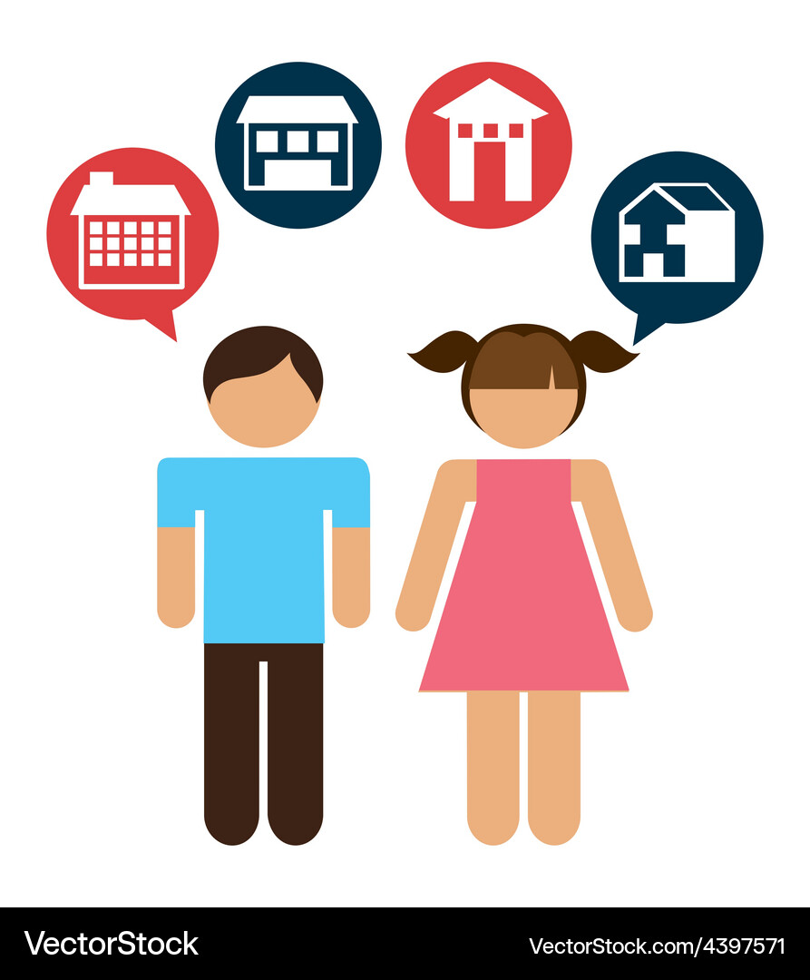 Cute couple Royalty Free Vector Image - VectorStock